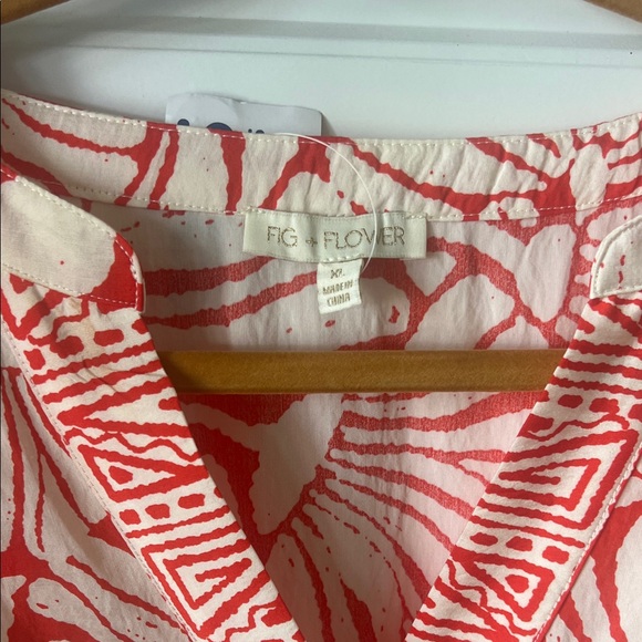 fig and flower Coral and White Printed Midi Dress - Picture 2 of 4